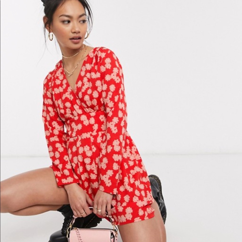 ASOS Wednesday’s Girl Mini Tea Dress - Long Sleeve